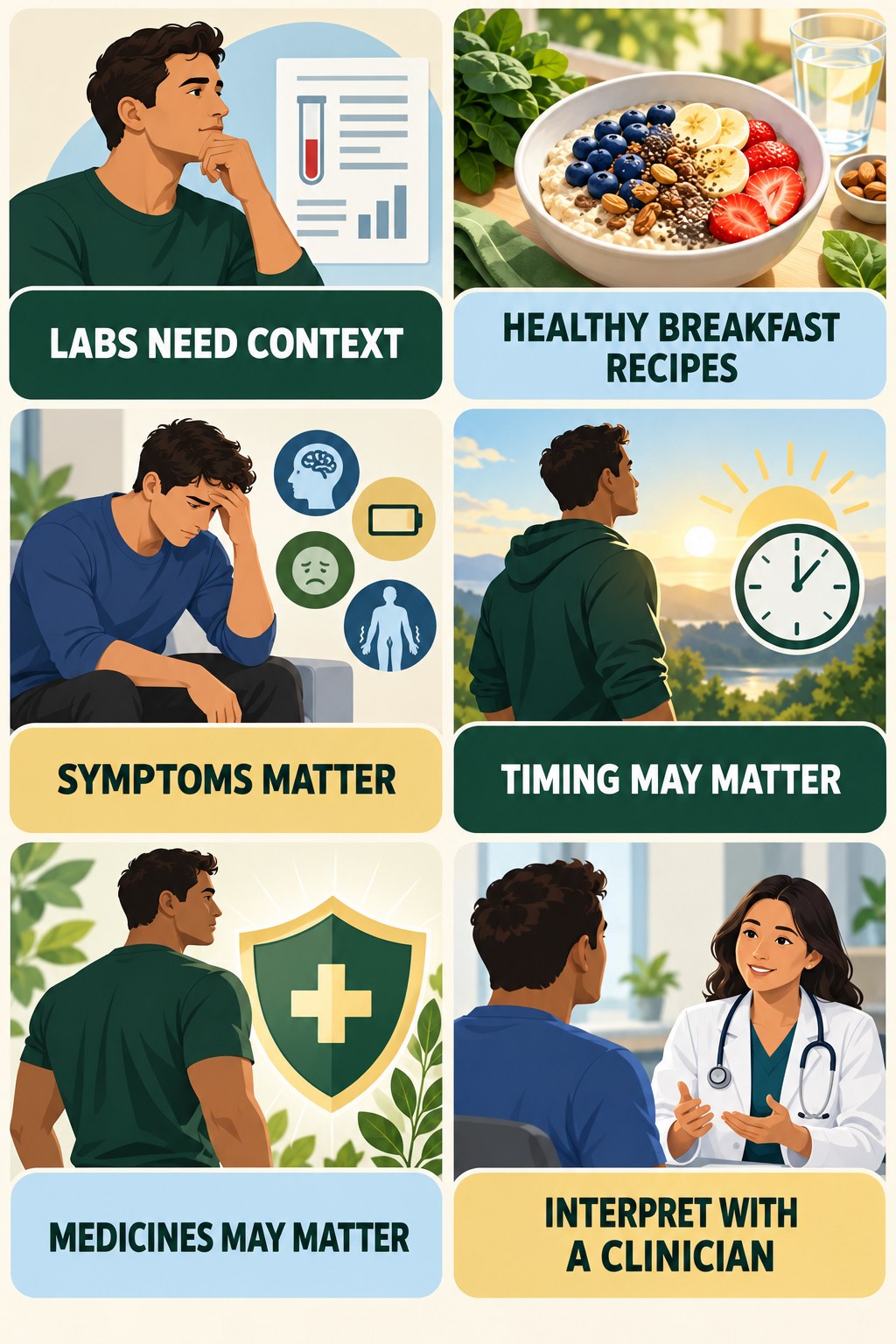 A Single Lab Result Does Not Define Sexual Health infographic for Healthy Breakfast Recipes with four concise, non-shaming sexual-health education points.
