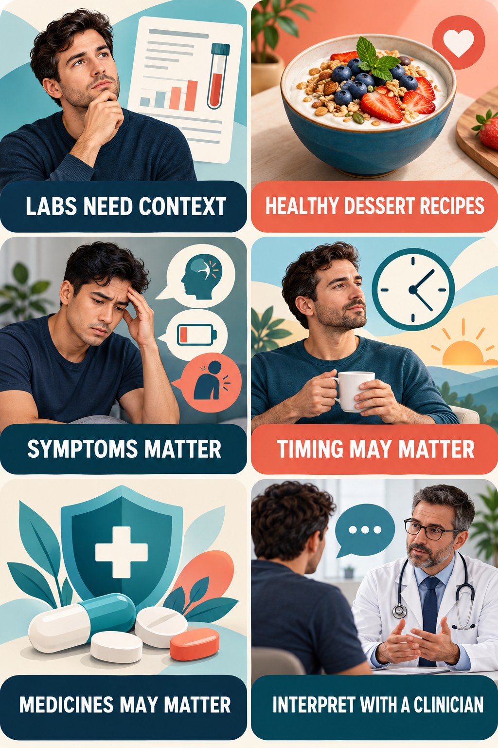 A Single Lab Result Does Not Define Sexual Health infographic for Healthy Dessert Recipes with four concise, non-shaming sexual-health education points.