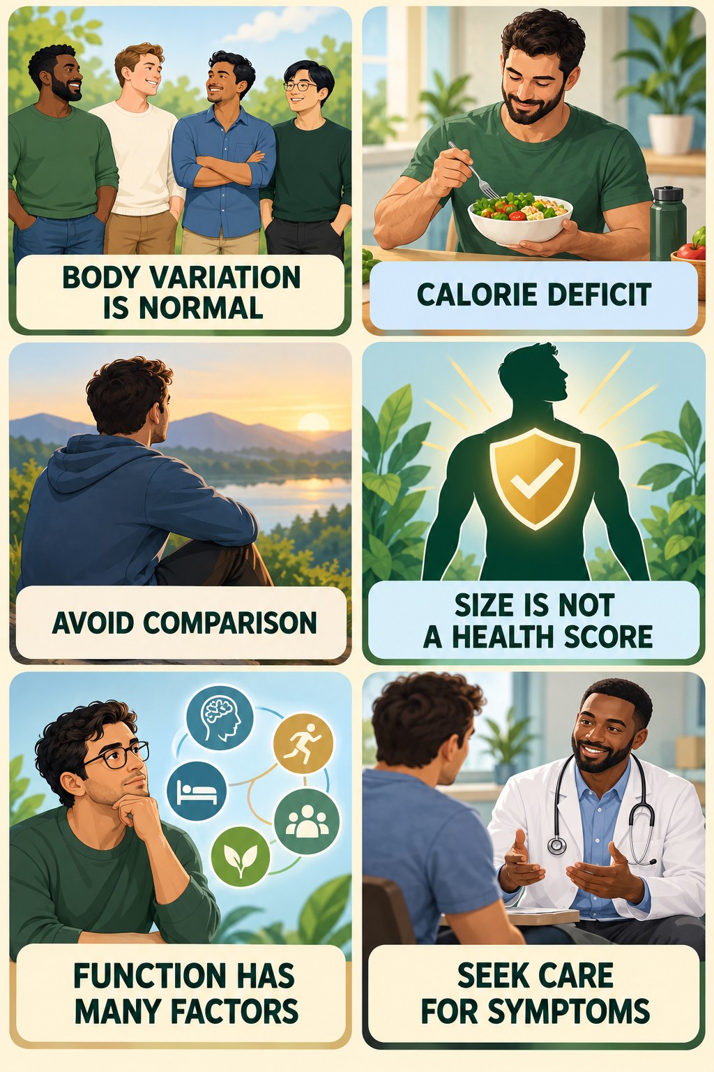Body Image Should Not Set a Health Diagnosis infographic for Calorie Deficit with four concise, non-shaming sexual-health education points.