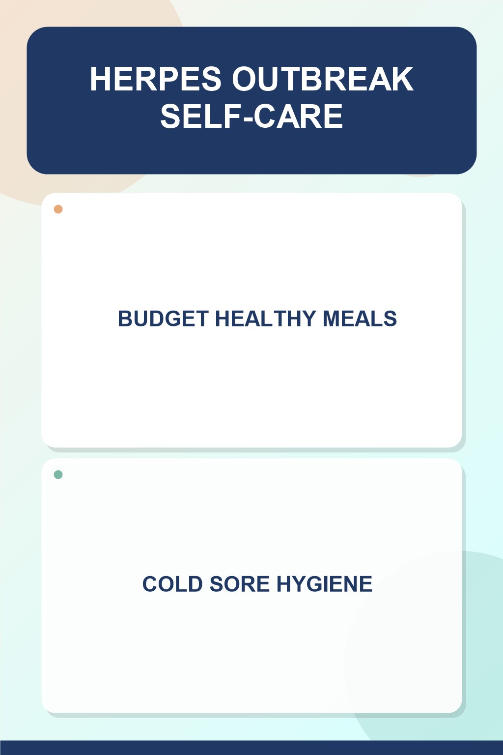 Cold Sore Hygiene at Mealtime infographic for Budget Healthy Meals, presenting respectful oral herpes comfort, hygiene, and safety education.