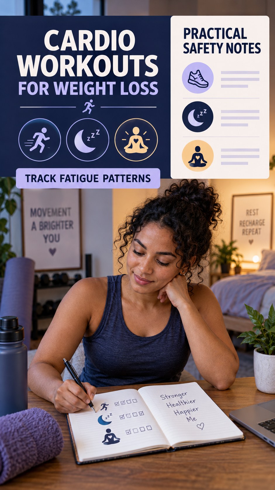 Training and Fatigue Journal infographic for Cardio Workouts for Weight Loss, explaining that possible cold-sore triggers vary by person.