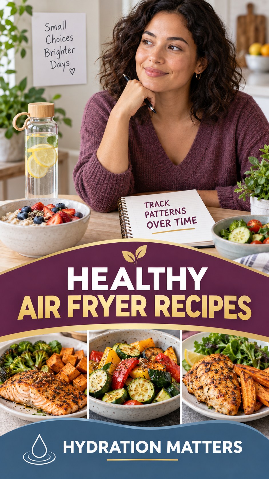 Meal Comfort Awareness infographic for Healthy Air Fryer Recipes, explaining that possible cold-sore triggers vary by person.
