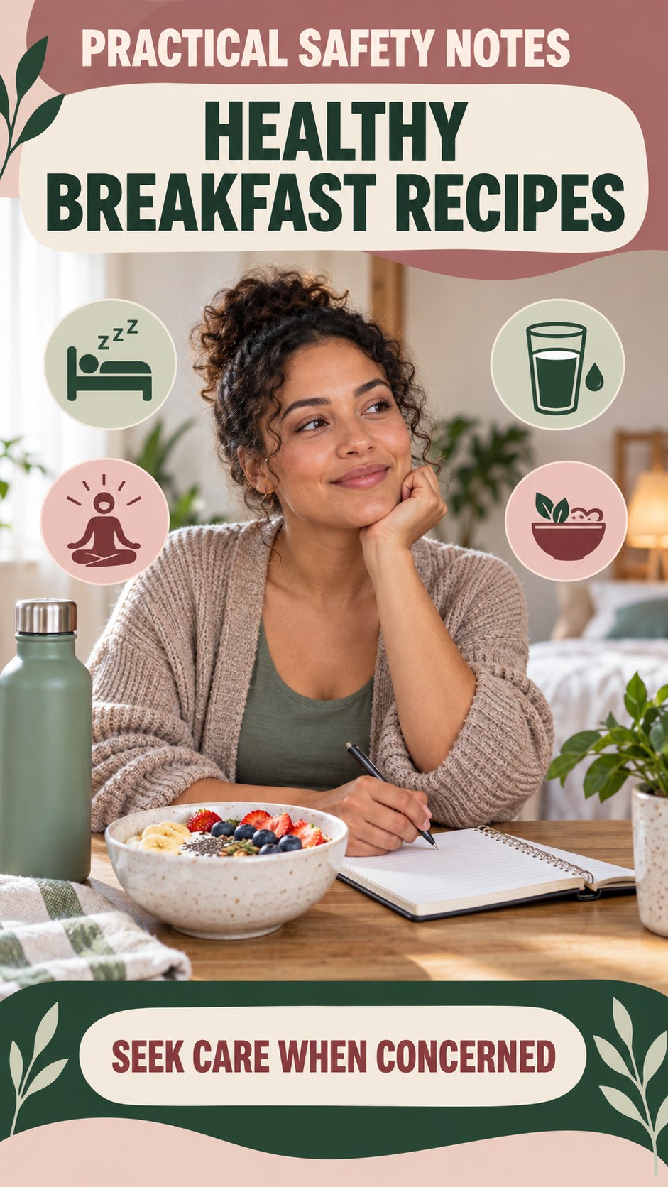Balanced Routine Awareness infographic for Healthy Breakfast Recipes, explaining that possible cold-sore triggers vary by person.