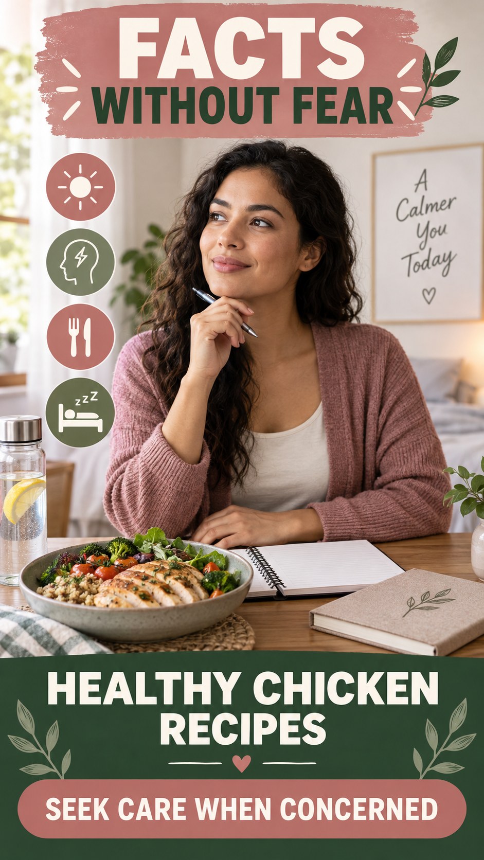 Balanced Routine Awareness infographic for Healthy Chicken Recipes, explaining that possible cold-sore triggers vary by person.