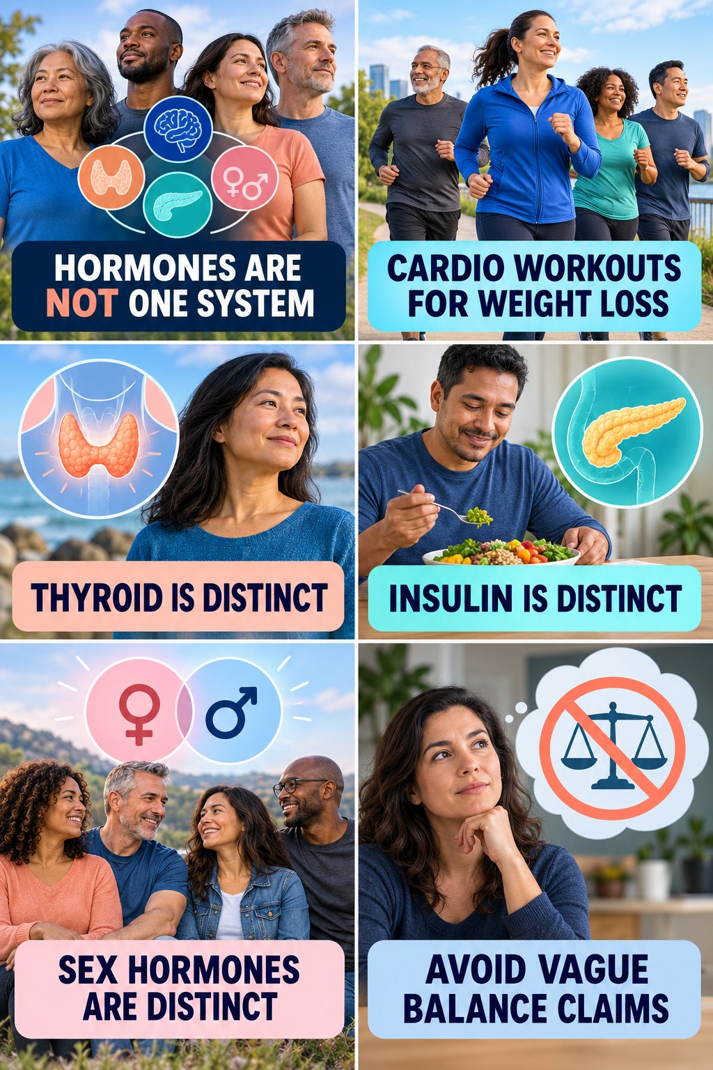 Hormone Balance Is Often a Marketing Phrase natural-energy and hormone-health-literacy infographic for Cardio Workouts for Weight Loss with four practical checks.
