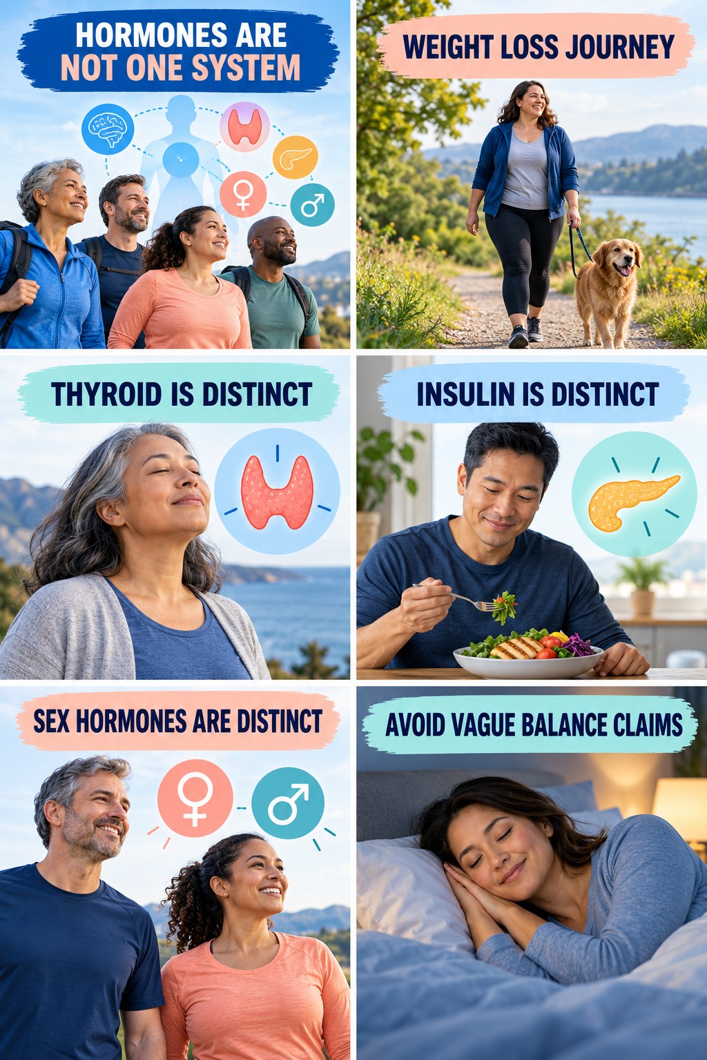 Hormone Balance Is Often a Marketing Phrase natural-energy and hormone-health-literacy infographic for Weight Loss Journey with four practical checks.