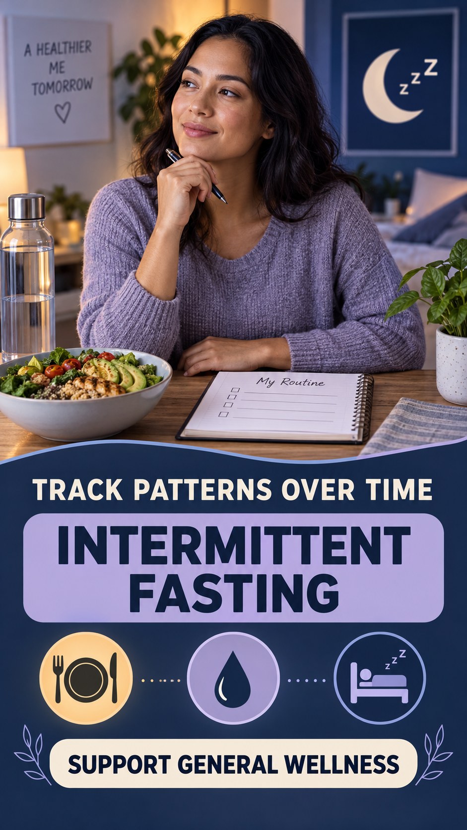 Balanced Routine Awareness infographic for Intermittent Fasting, explaining that possible cold-sore triggers vary by person.