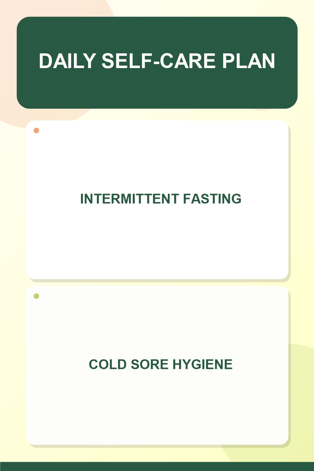 Cold Sore Hygiene at Mealtime infographic for Intermittent Fasting, presenting respectful oral herpes comfort, hygiene, and safety education.