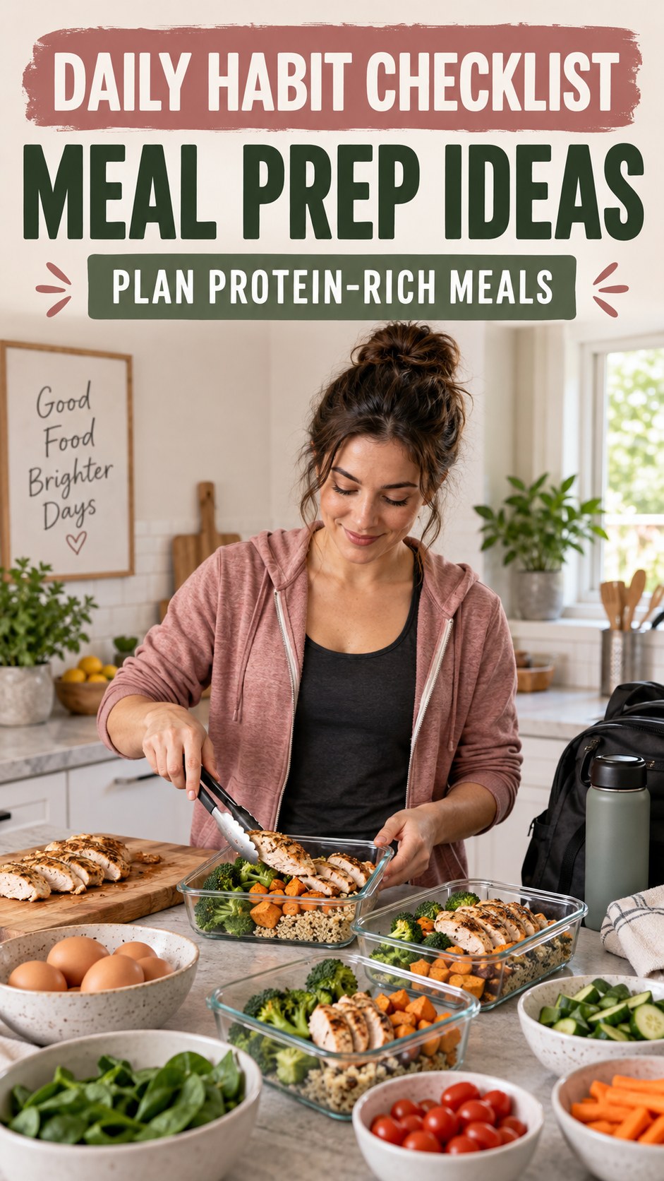 Protein-Rich Food Planning infographic for Meal Prep Ideas, showing practical metabolism-support habits for an active lifestyle.