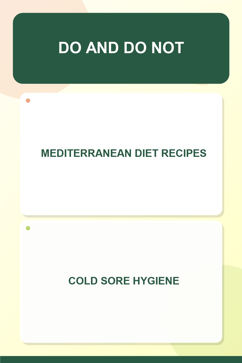 Cold Sore Hygiene at Mealtime infographic for Mediterranean Diet Recipes, presenting respectful oral herpes comfort, hygiene, and safety education.