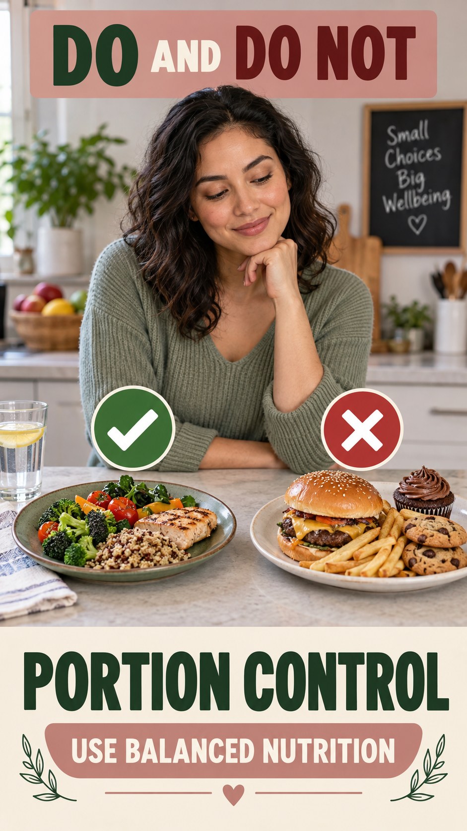 No Miracle Food Claims infographic for Portion Control, explaining that possible cold-sore triggers vary by person.