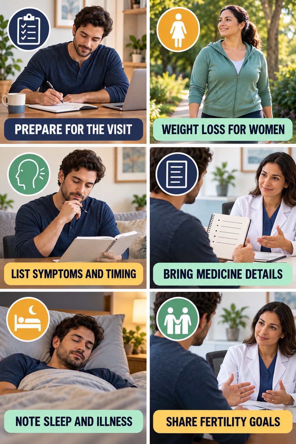 Prepare for a Testosterone Health Visit testosterone-health-awareness infographic for Weight Loss for Women with four concise educational checks.