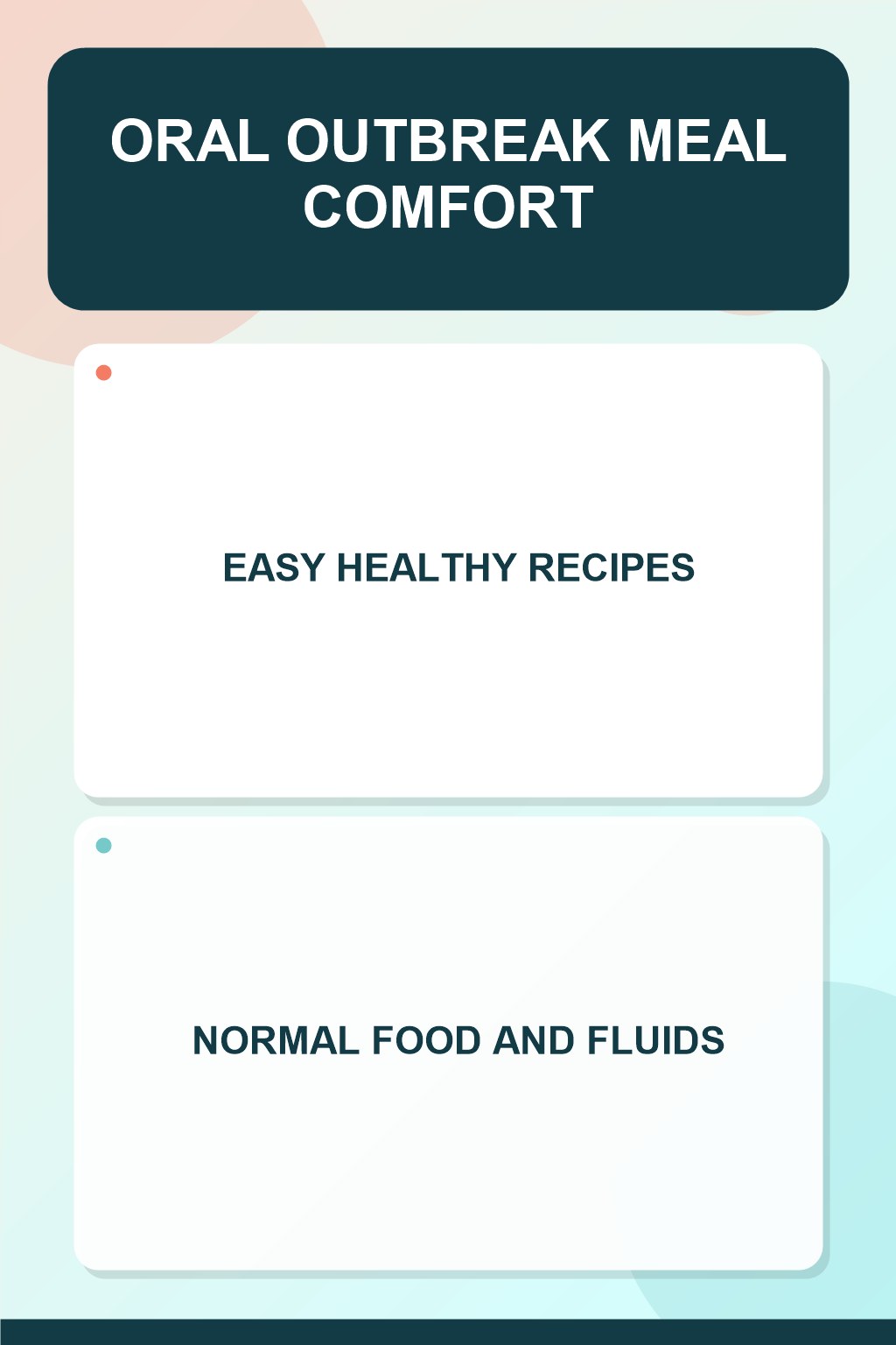 Oral Outbreak Meal Comfort infographic for Easy Healthy Recipes, presenting respectful oral herpes comfort, hygiene, and safety education.