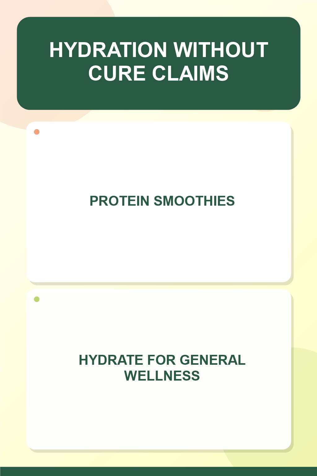 Hydration Without Cure Claims infographic for Protein Smoothies, presenting respectful general HSV self-care comfort, hygiene, and safety education.