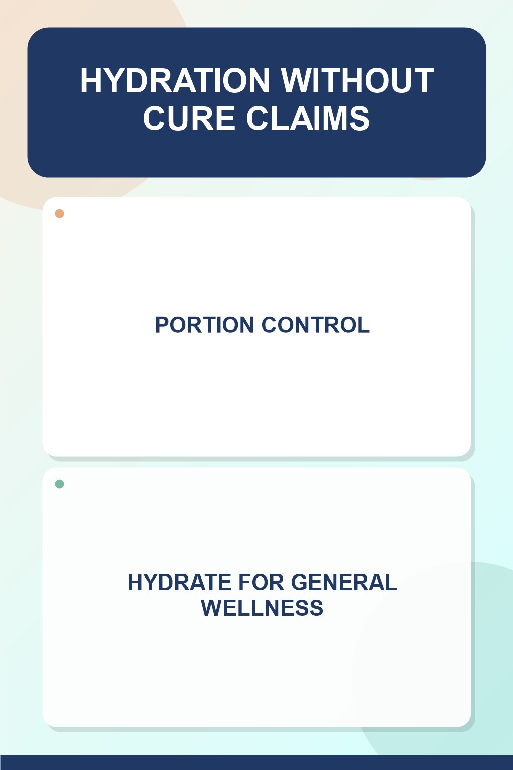 Hydration Without Cure Claims infographic for Portion Control, presenting respectful general HSV self-care comfort, hygiene, and safety education.
