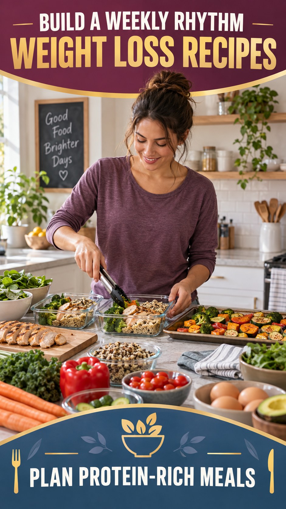 Protein-Rich Food Planning infographic for Weight Loss Recipes, showing practical metabolism-support habits for an active lifestyle.
