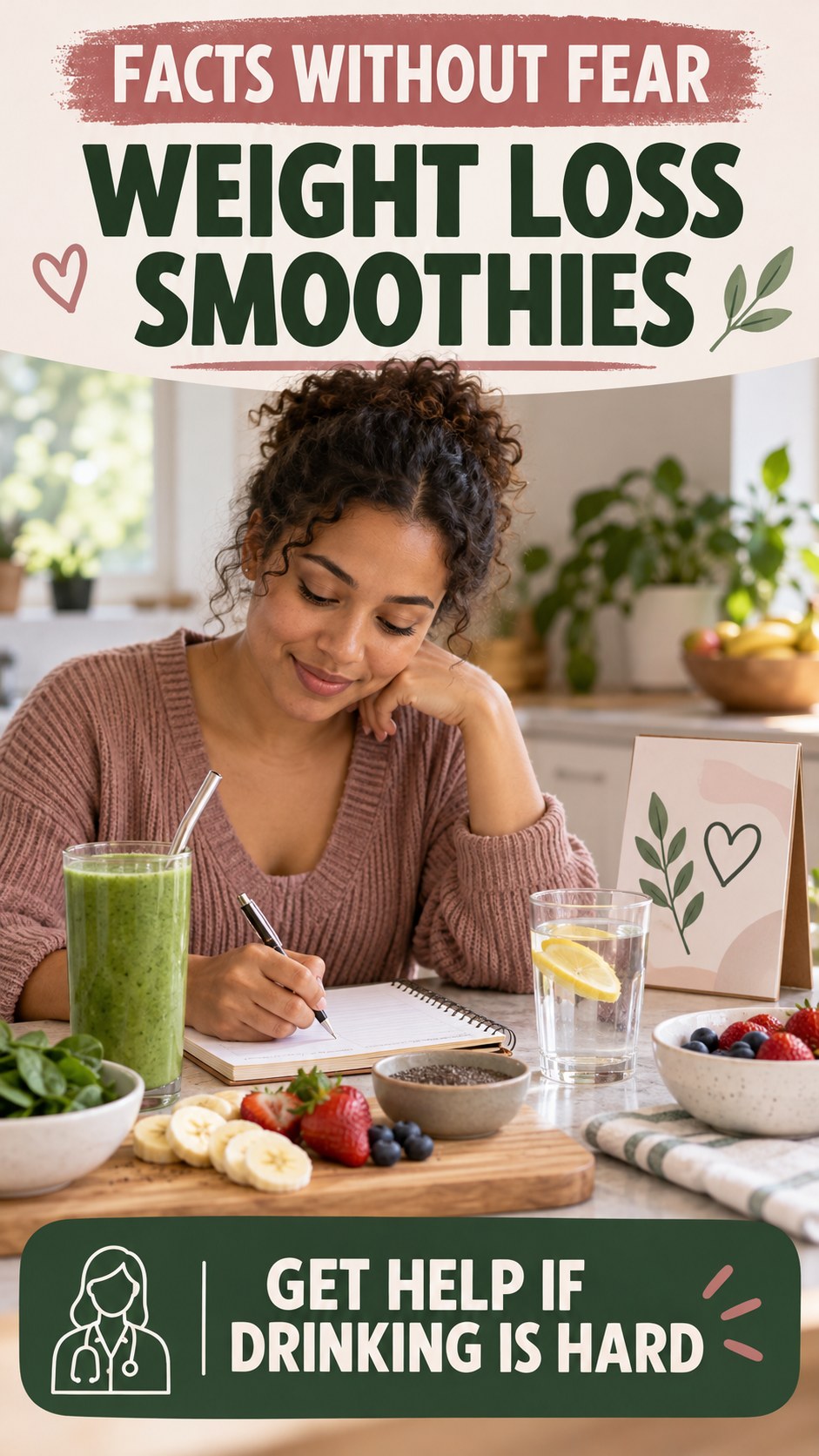 Meal Comfort Awareness infographic for Weight Loss Smoothies, explaining that possible cold-sore triggers vary by person.